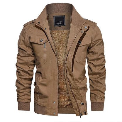 Blouson Aviateur Cuir Homme Manches Longues Style Classique