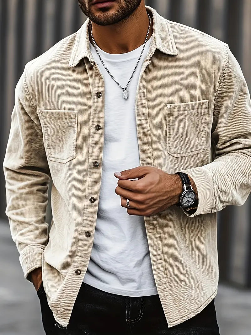 Chemise Homme Cachemire Brun Doux et Chaud - PanierRoyale