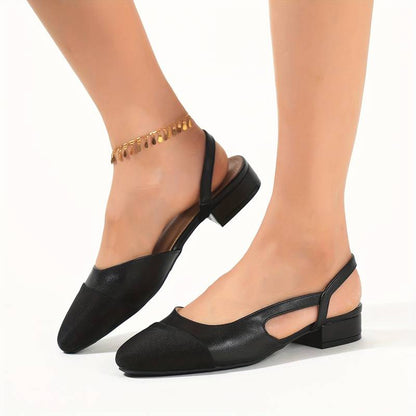 Escarpins Slingback Élégants Beige et Noir
