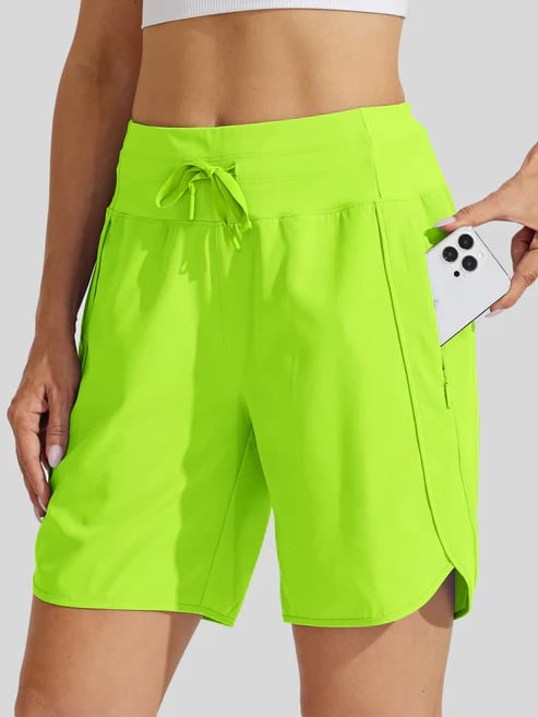 Short sport Femme Taille haute Cordon Poches