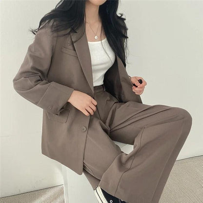 Costume Femme Tailleur 2 Pièces avec Blazer Long