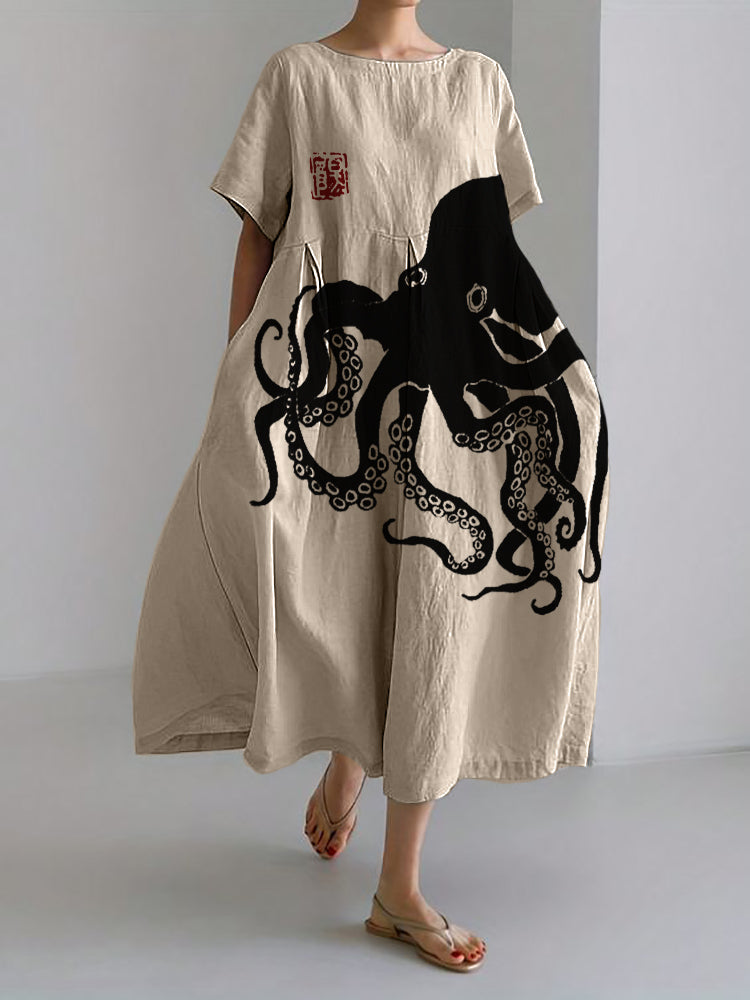 Robe Longue Femme Lin Naturel Élégante et Douce