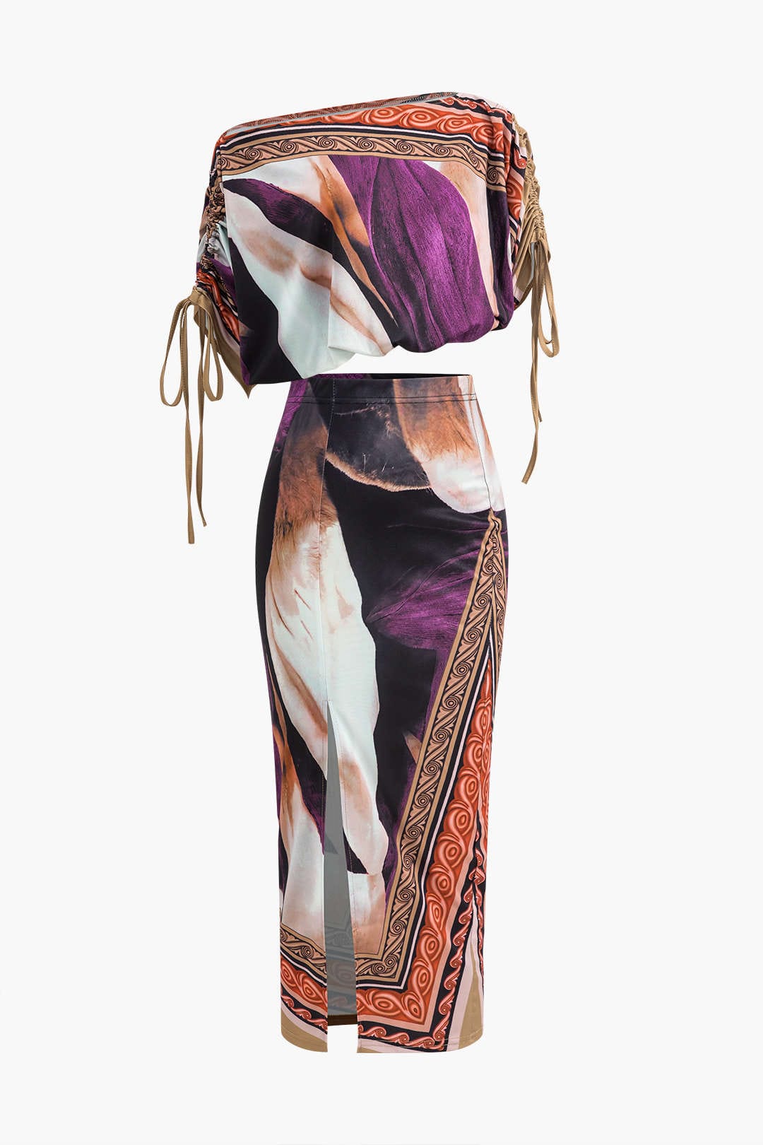 Robe Deux Pièces Blouse Asymétrique et Jupe Pencil Féminine - BerlinGlamour