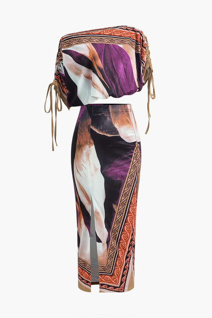 Robe Deux Pièces Blouse Asymétrique et Jupe Pencil Féminine - BerlinGlamour
