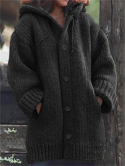 Gilet Femme Long Capuche Doux et Confortable