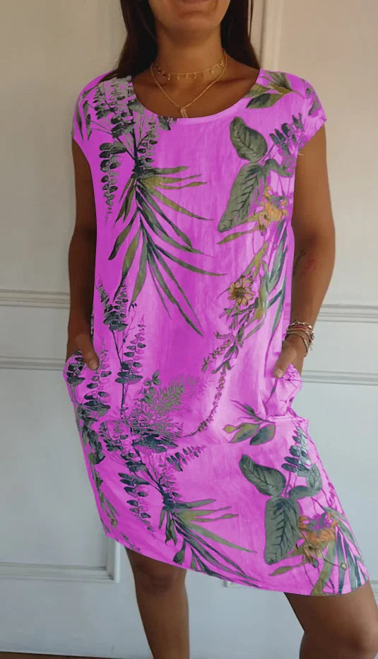 Robe Longue Femelle en Coton Lin Élégante pour Été