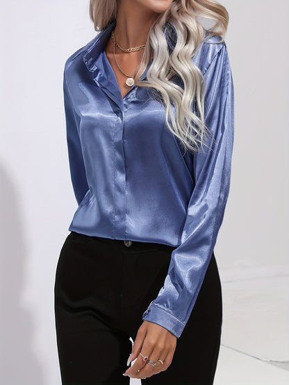 Chemise Femme en Soie Élégante Manches Longues - BerlinGlamour
