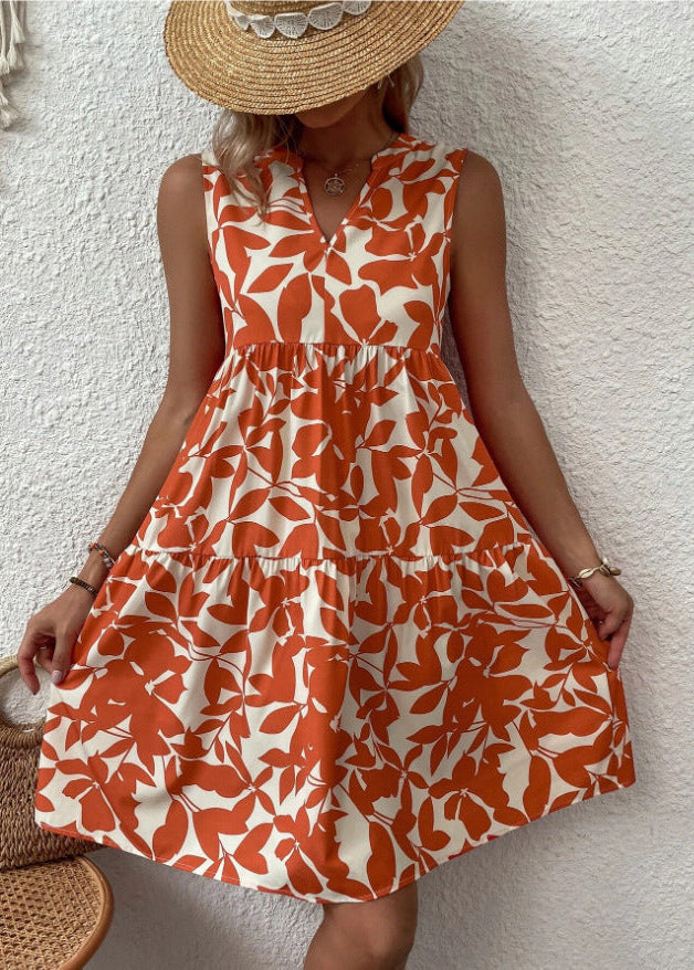 Robe courte Femme en Tissu Imprimé Coupe Ajustée