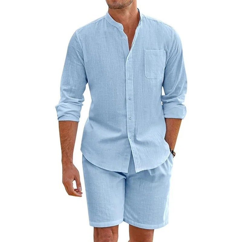 Ensemble Détente Chemise et Short de Lin Confortable