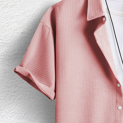 Chemise Homme Waffel Confortable et Élégante