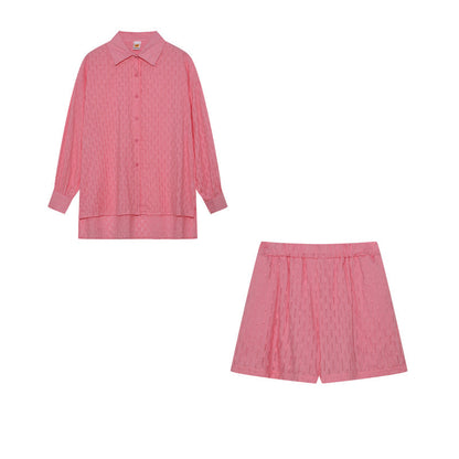 Ensemble Décontracté Femme : Blouse et Short en Coton Oversize
