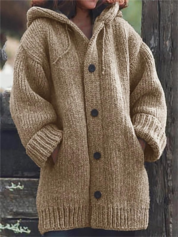 Gilet Femme Long Capuche Doux et Confortable