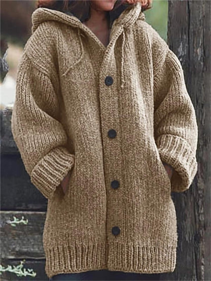 Gilet Femme Long Capuche Doux et Confortable