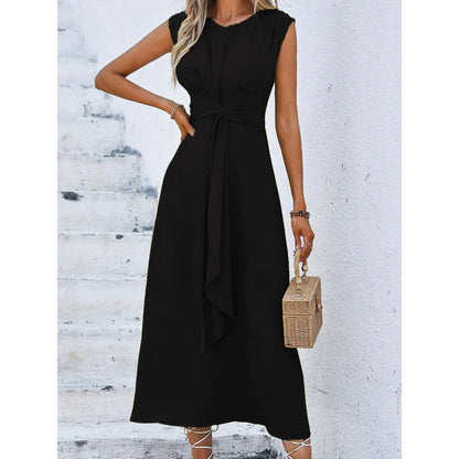 Robe longue Femme Sans Manches Taille Drapée