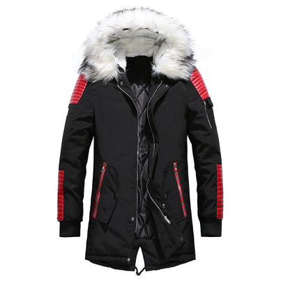 Manteau Homme Hiver Épais avec Capuche et Poches Coulissantes