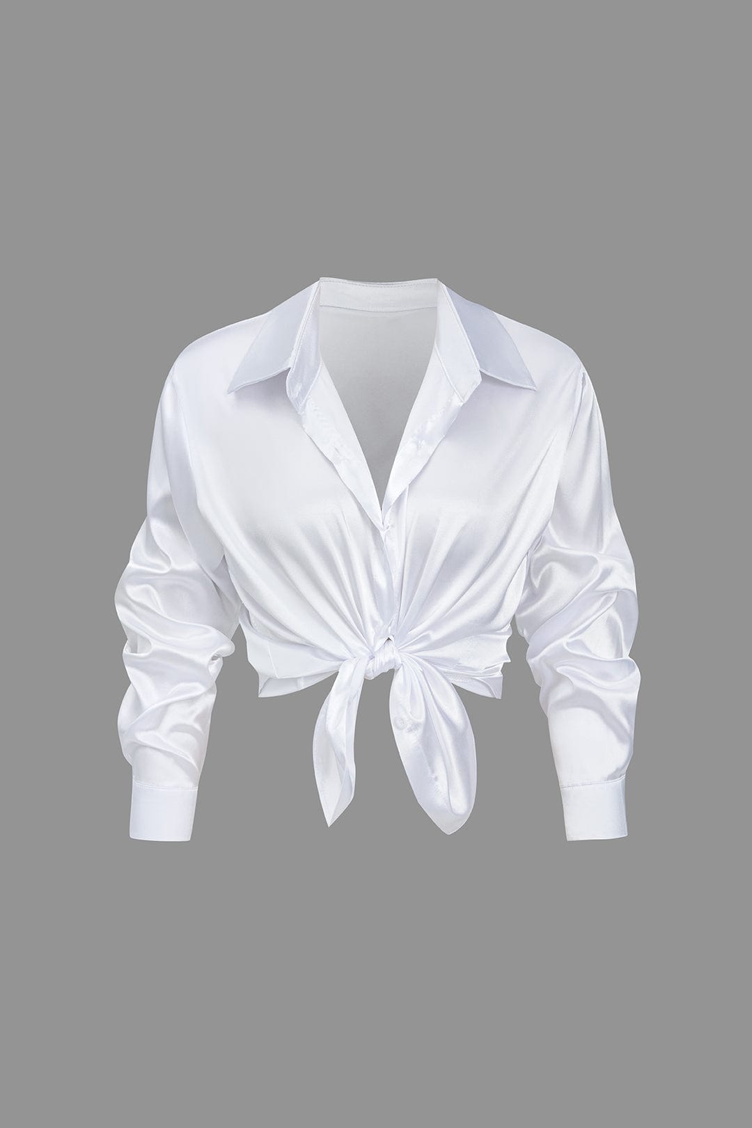 Blouse Élégante en Soie Satinée Longue Manche