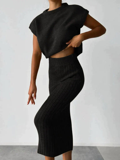 Pull Femme Blanc en Maille à Manches Courtes