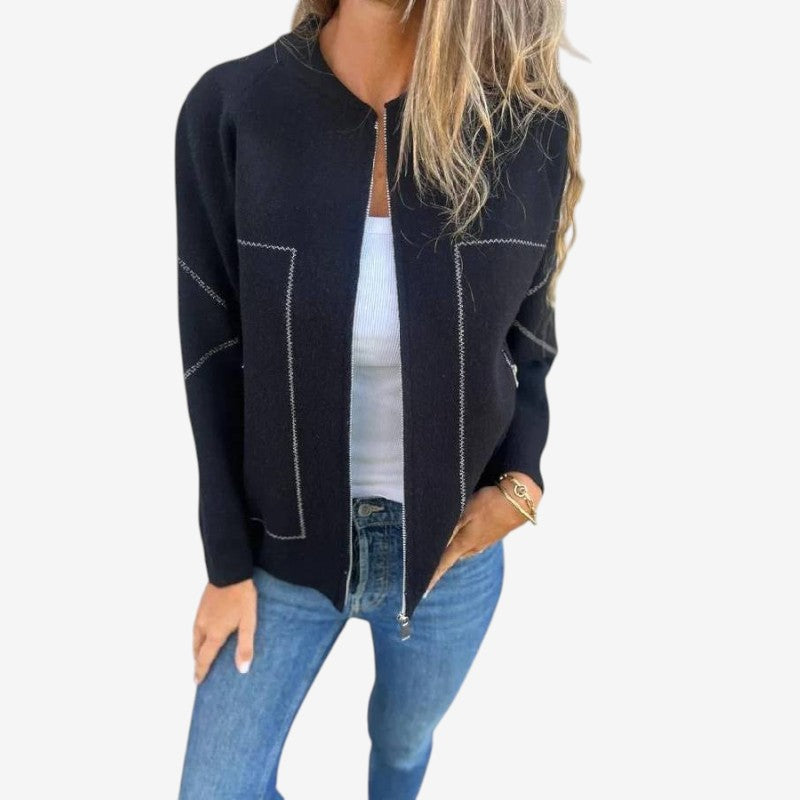 Veste Parka Femme Manches Longues Col Rond Zippée - PanierRoyale