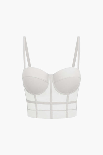 Bustier Top Push-Up avec Coupes Balconnets et Dentelle