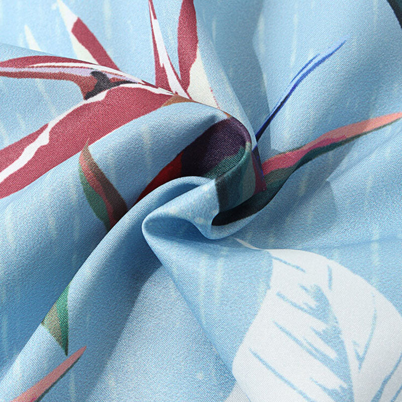 Chemise Homme Manches Courtes à Fleurs Colorées