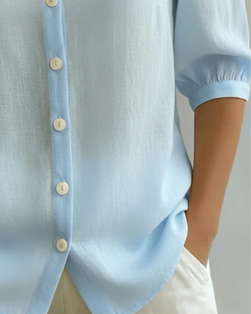 Chemisier Femme Coton Col Peter Pan Manches Longues