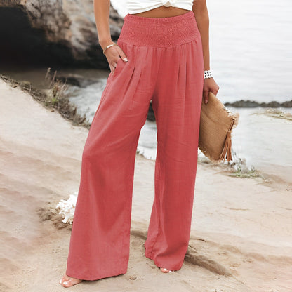 Pantalon Femme Confort avec Taille Élastique et Coupe Détendue