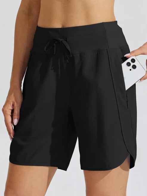 Short sport Femme Taille haute Cordon Poches