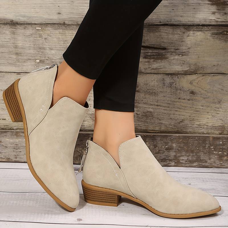 Bottines Femmes Vert Émeraude Cuir Synthétique Talon Bas