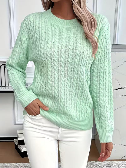 Pull Femme Tricot Chaud Motif Coeur Hiver