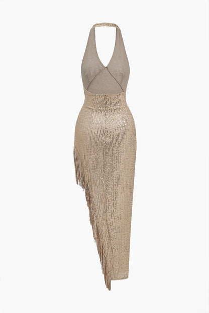 Robe Pailletée Épaules Découvertes Glamour Soirée