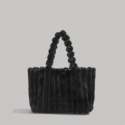 Sac à main en peluche synthétique douce