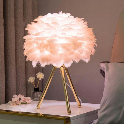 Lampe de Bureau Design avec Abat-Jour - Pied Doré et Lumière Chaude