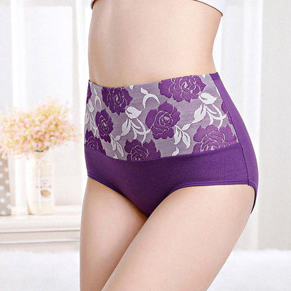 Culotte Femme Gainante Élastique à Imprimé Floral