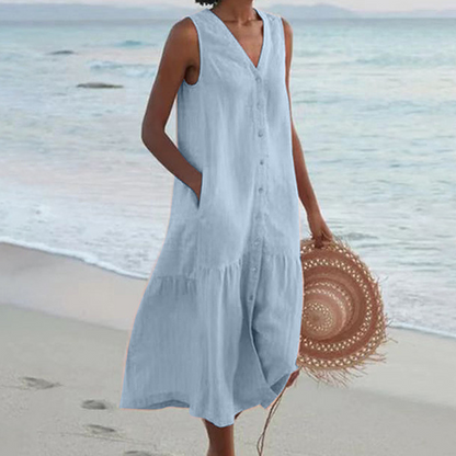 Robe Soirée Élégante Longue Manches Courtes Décolleté Profond