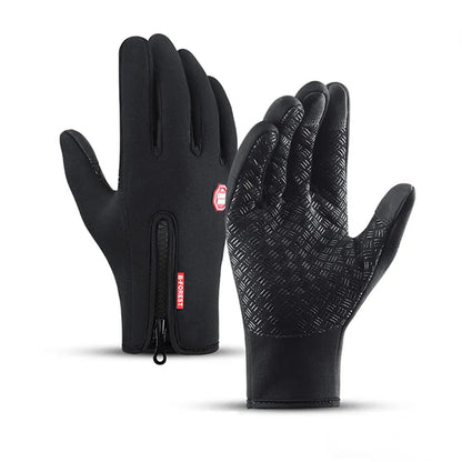 Gants d'Hiver Imperméables pour Adultes avec Fermeture Éclair