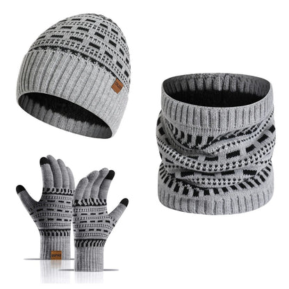 Costume Hiver Complet avec Bonnet, Écharpe et Gants pour Adulte