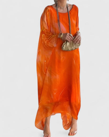 Robe Femme Longue Manches Bouffantes Élégante