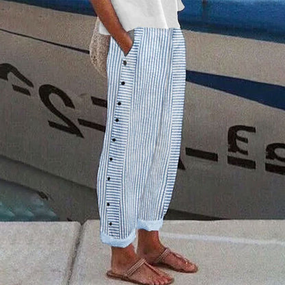 Pantalon Femme Confortable à Poches avec Coupe Détendue