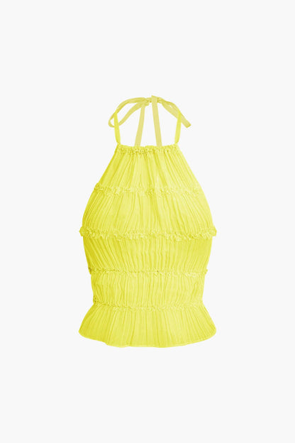 Robe de soirée deux pièces plissée élégante