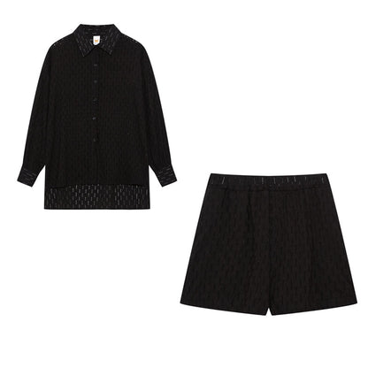 Ensemble Décontracté Femme : Blouse et Short en Coton Oversize