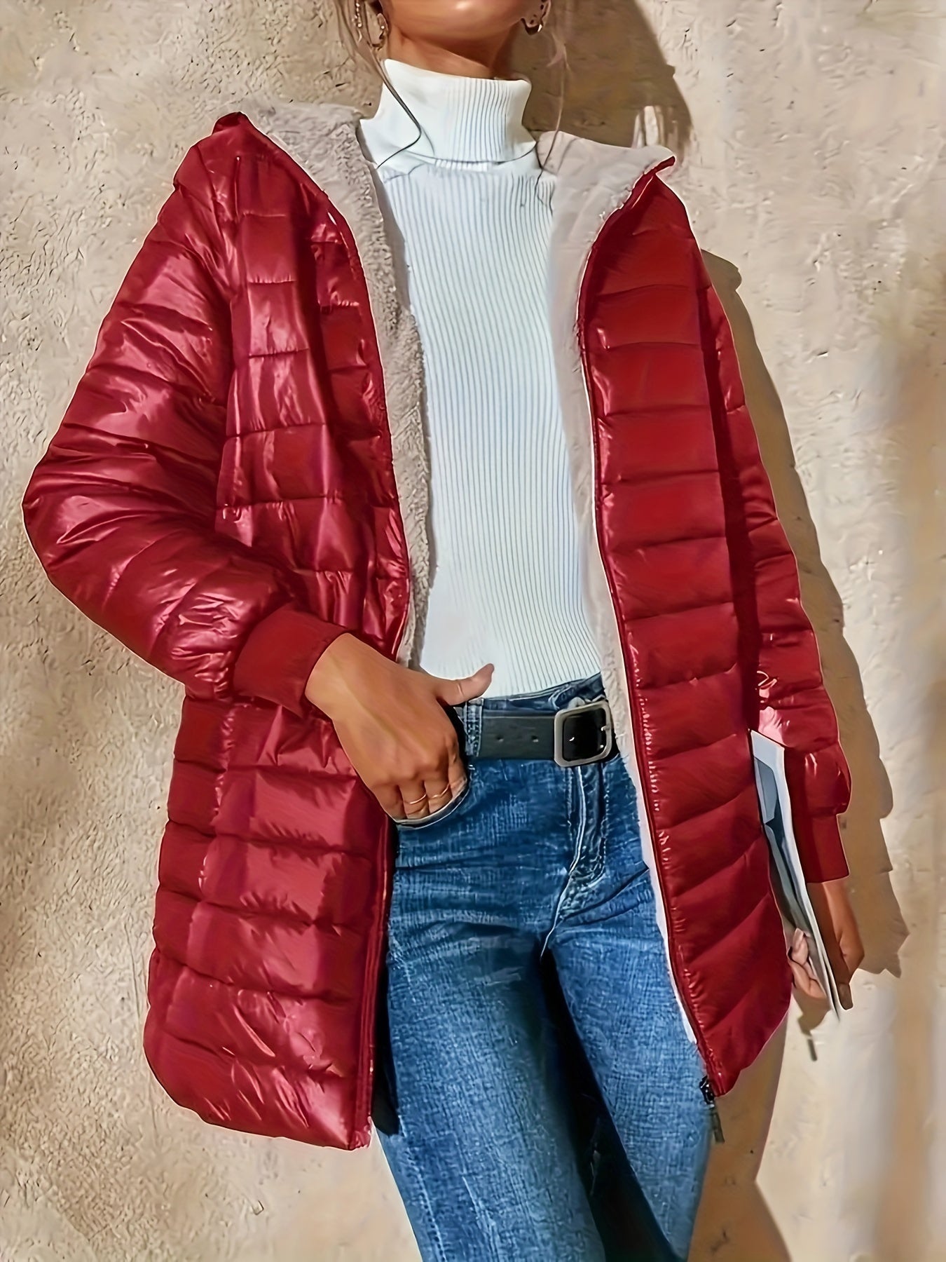 Veste Femme Hiver Chic et Élégante à Fermeture Éclair