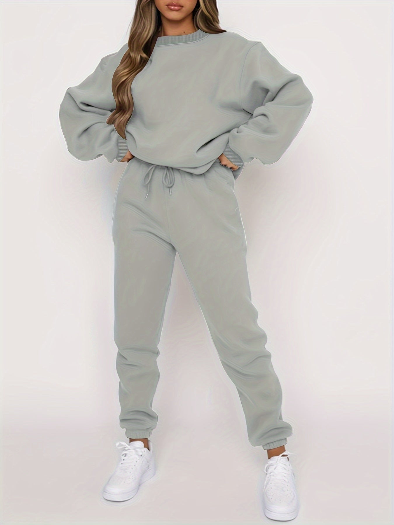 Sweat Capuche Femme Brun Clair Décontracté