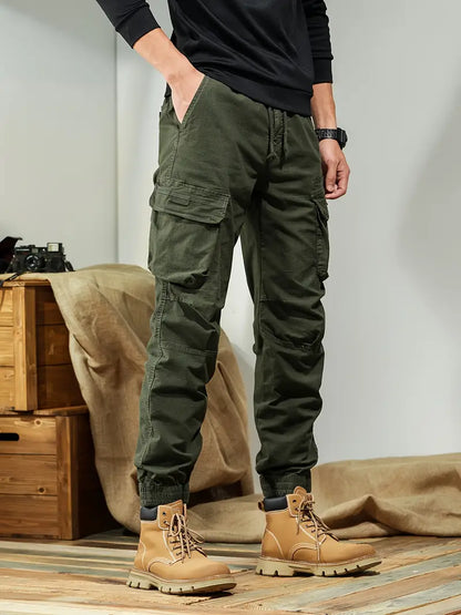 Pantalon Homme Noir Polyvalent avec Poches Multiples