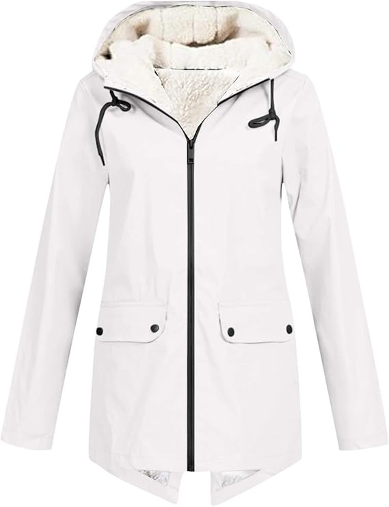 Veste Hiver Femme à Capuche Doublée et Chaude