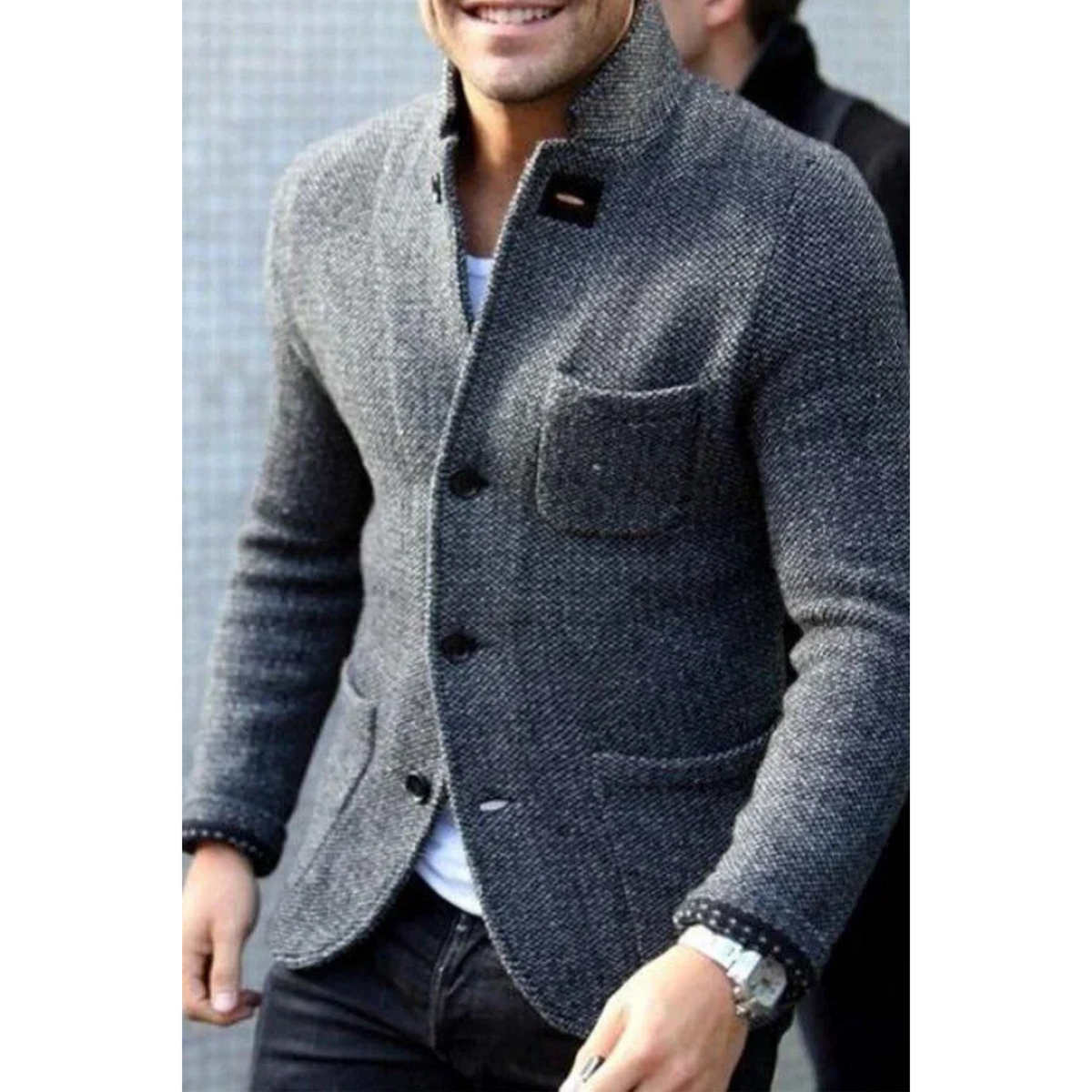 Blazer Homme Slim Fit Noir Élégant