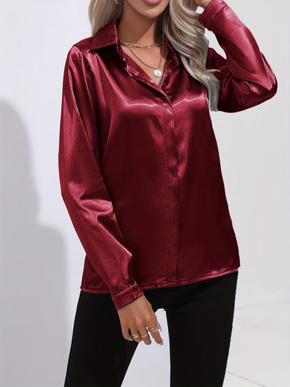 Chemise Femme en Soie Élégante Manches Longues