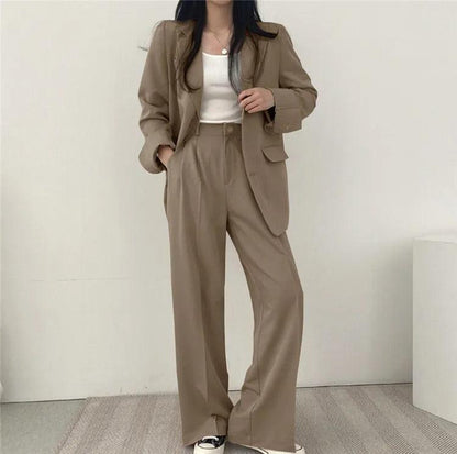 Costume Femme Tailleur 2 Pièces avec Blazer Long