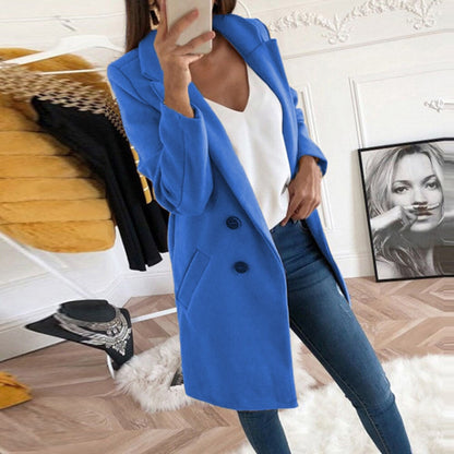 Manteau Femme Chic à Boutons Dorés