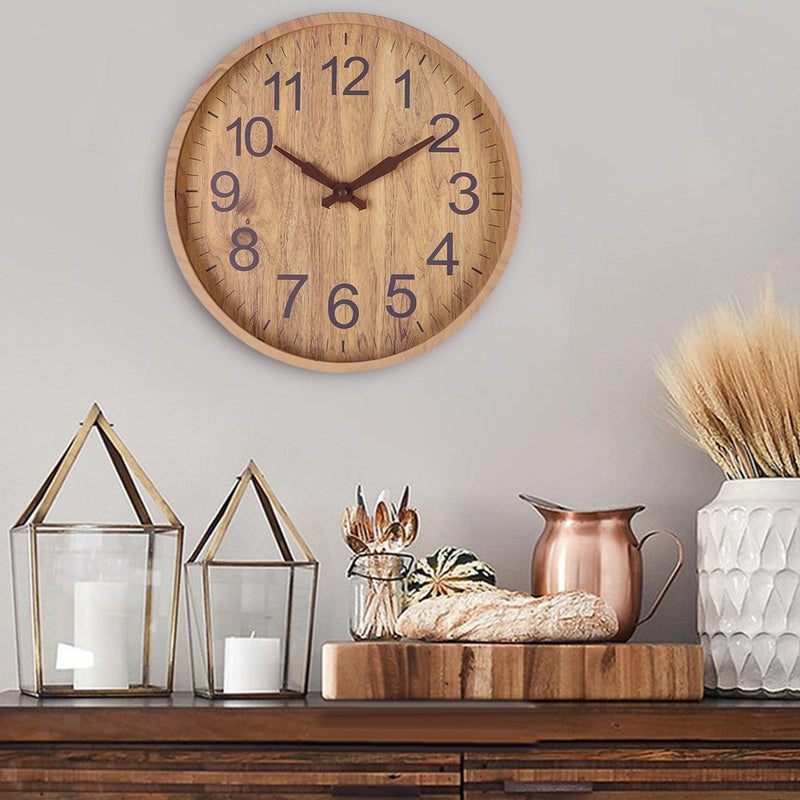 Horloge Murale en Bois Massif Rustique - PanierRoyale