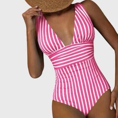 Maillot de bain une pièce Femme Ceinture croisée Col en V plongeant